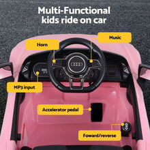 Load image into Gallery viewer, Ride On Car Licensed Audi R8 12V Electric Car for Kids Battery Pink
