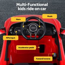 Load image into Gallery viewer, Ride On Car Licensed Audi R8 12V Electric Car for Kids Battery Red
