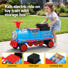 Load image into Gallery viewer, Rigo Kids Ride on Car Train 12V Electric Toy 2 Seaters Storage 87cm Blue
