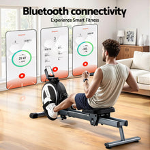 Load image into Gallery viewer, Everfit 16 Level Magnetic Rowing Machine for Home with App Connect Black
