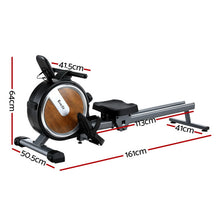 Load image into Gallery viewer, Everfit 16 Level Magnetic Rowing Machine for Home with App Connect Walnut
