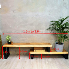 Load image into Gallery viewer, Adjustable Length Entertainment Unit in Reclaimed Wood.
