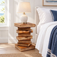 Load image into Gallery viewer, Rustic Handcrafted Book Stack Accent Table &amp; Nightstand
