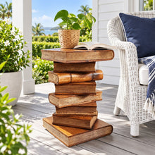 Load image into Gallery viewer, Rustic Handcrafted Book Stack Accent Table &amp; Nightstand
