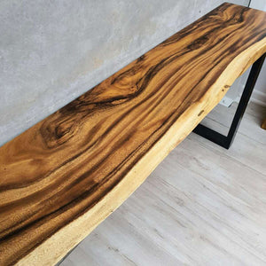 Side table Raintree Wood Console Table, Hallway Table 1.8 Meter 180cm single piece of Raintree wood