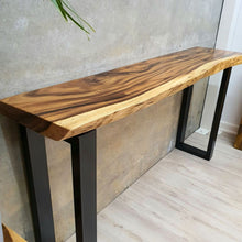 Load image into Gallery viewer, Console Table Live Edge Raintree Wood 150cm
