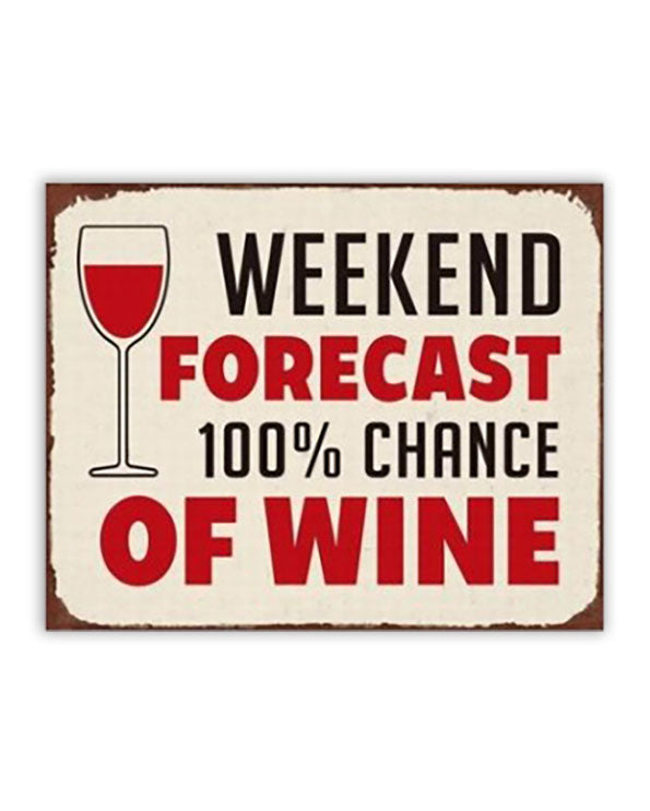 Men's Republic Retro Sign – Wine Forecast 25cm x 20cm