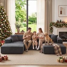 Load image into Gallery viewer, Artiss Modular Sectional Sofa Bed U-Shape 4-Seater Couch Chaise Ottoman Corduroy
