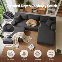 Load image into Gallery viewer, Artiss Modular Sectional Sofa Bed U-Shape 4-Seater Couch Chaise Ottoman Corduroy
