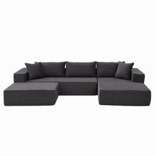 Load image into Gallery viewer, Artiss Modular Sectional Sofa Bed U-Shape 4-Seater Couch Chaise Ottoman Corduroy
