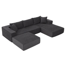 Load image into Gallery viewer, Artiss Modular Sectional Sofa Bed U-Shape 4-Seater Couch Chaise Ottoman Corduroy

