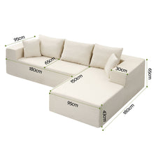Load image into Gallery viewer, Artiss Modular Sectional Sofa 4-Seater L-Shaped Boneless Sofa Bed Chaise Lounge
