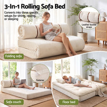 Load image into Gallery viewer, Artiss Convertible Sofa Bed Roll-Up Sleeper Chair Fold Out Couch Floor Lounge
