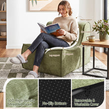 Load image into Gallery viewer, Artiss Sofa &amp; Coffee Table Set Armless Chenille No Assembly Green White &amp; Black

