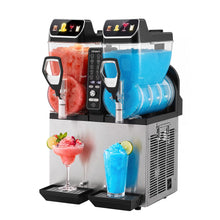 Load image into Gallery viewer, Devanti Commercial Slushie Machine 15L x2 Frozen Drink Maker Dual Tank Silver

