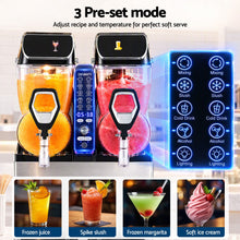 Load image into Gallery viewer, Devanti Commercial Slushie Machine 15L x2 Frozen Drink Maker Dual Tank Silver
