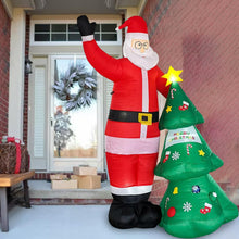 Load image into Gallery viewer, Christmas Inflatable Santa and Christmas Tree XL large 8 feet 2.5m Inflatable with LED lights
