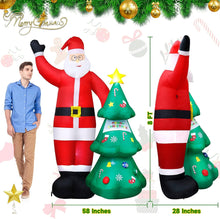 Load image into Gallery viewer, Christmas Inflatable Santa and Christmas Tree XL large 8 feet 2.5m Inflatable with LED lights
