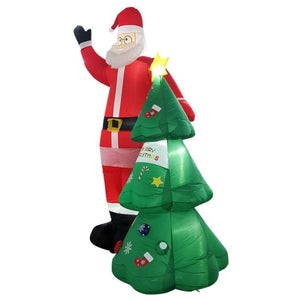 Christmas Inflatable Santa and Christmas Tree XL large 8 feet 2.5m Inflatable with LED lights