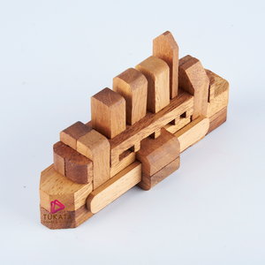 Brainteaser puzzle - 3D Interlocking boat wooden puzzle.