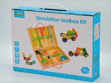 Load image into Gallery viewer, Pretend play tool box with building items in carry case-kids play
