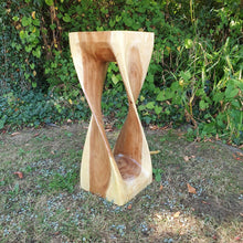 Load image into Gallery viewer, Twisted Side table 76cm Acacia Wood Side Table/Corner Table/Bar stool Clear Finish.
