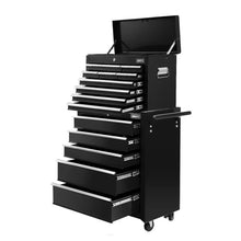 Load image into Gallery viewer, Giantz 15 Drawers Tool Chest Trolley Toolbox 2-in-1 Storage Black
