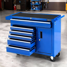 Load image into Gallery viewer, Giantz 6 Drawer Tool Chest Trolley Cabinet Cart Toolbox Storage Organiser Wheels
