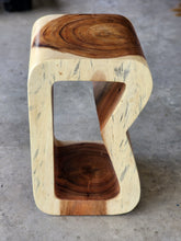 Load image into Gallery viewer, Side Table carved wood Plant Stand or Bar Stool with Clear Finish-Raintree Wood

