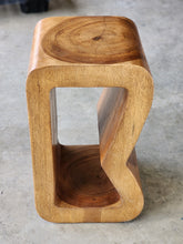 Load image into Gallery viewer, Side Table carved wood Plant Stand or Bar Stool with Clear Finish-Raintree Wood
