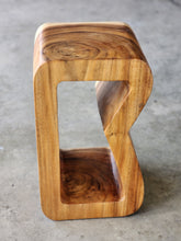 Load image into Gallery viewer, Side Table carved wood Plant Stand or Bar Stool with Clear Finish-Raintree Wood.
