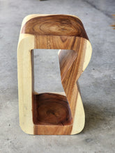 Load image into Gallery viewer, Side Table carved wood Plant Stand or Bar Stool with Clear Finish-Raintree Wood.
