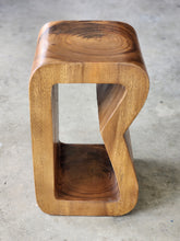Load image into Gallery viewer, Side Table carved wood Plant Stand or Bar Stool with Clear Finish-Raintree Wood.
