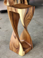 Load image into Gallery viewer, Twisted Side table 76cm Acacia Wood Side Table/Corner Table/Bar stool Clear Finish.
