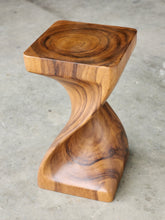 Load image into Gallery viewer, Single twisted stool-50 cm height Raintree Wood Stool/Corner side Table/Lamp Table Carved out of a Whole Tree Trunk.
