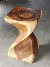 Load image into Gallery viewer, Single twisted stool-50 cm height Raintree Wood Stool/Corner side Table/Lamp Table Carved out of a Whole Tree Trunk.
