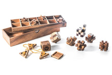 Load image into Gallery viewer, Handmade Wooden Puzzle Box Set - Educational 12 Games Brain Teasers
