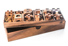 Load image into Gallery viewer, Handmade Wooden Puzzle Box Set - Educational 12 Games Brain Teasers
