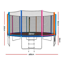 Load image into Gallery viewer, Everfit 16FT Kids Trampoline Rebounder with Enclosure Net Storage Bag
