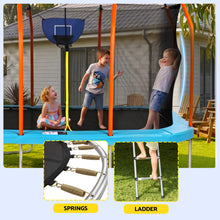 Load image into Gallery viewer, Everfit 12FT Kids Trampoline Rectangle Rebounder with Basketball Set Blue
