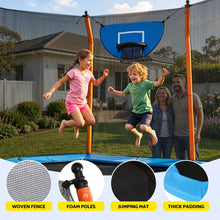 Load image into Gallery viewer, Everfit 12FT Kids Trampoline Rectangle Rebounder with Basketball Set Blue
