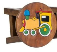 Load image into Gallery viewer, Children&#39;s Wooden Stool Locomotive Train Themed Chair Toddlers Step sitting Stool.
