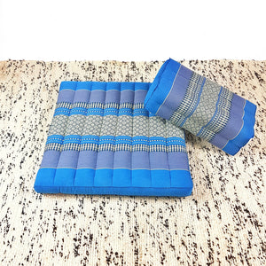 Thai kapok cushion Meditation Cushion + Seating Block Set BlueFoldable Meditation Cushion + Seating Block Set