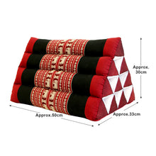 Load image into Gallery viewer, Thai kapok cushion Triangle Back rest reading relaxing cushion Kapok Red or Blue
