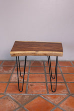 Load image into Gallery viewer, Side Table Live Edge Wooden Corner Table, Plant or book Stand Raintree Wood-OS61
