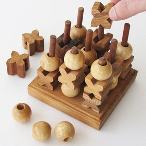 Tic-Tac-Toe 3D puzzle 3D wooden Brain teaser puzzle