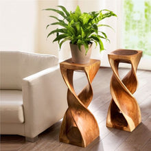 Load image into Gallery viewer, Double Twist stool side table Acacia wood Side Table/Corner Table Bar stool-76 cm height
