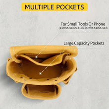Load image into Gallery viewer, Leather Tool Pouch Tool Storage Australia Adjustable Belt Tool Pouch Fine - Yellow - Size regular
