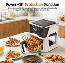 Load image into Gallery viewer, 6.0QT Glass Air Fryer with Touchscreen Control – 1500W, Power-Off &amp; Overheat Protection, Adjustable Time &amp; Temperature, 360° Air Circulation, Dishwasher Safe &amp; Easy Clean(white)
