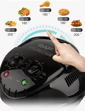Load image into Gallery viewer, 12L 8-in-1 Electric Air Fryer with 360° Panoramic Glass Bowl, 1200W Low-Fat Multi-Purpose Cooker for Roast Chicken, Pizza, and Family Meals.(black)
